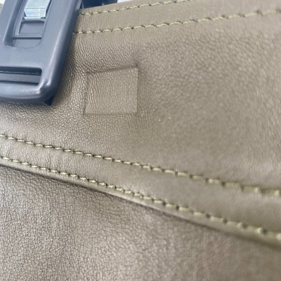 Helmut Lang NWT Olive Green Lamb Leather Fitted Mini Skirt Side Zip 8 New - Picture 6 of 9